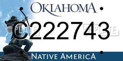 C222743 Oklahoma License Plate