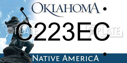 C223EC Oklahoma License Plate