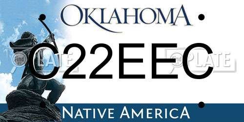 C22EEC Oklahoma License Plate