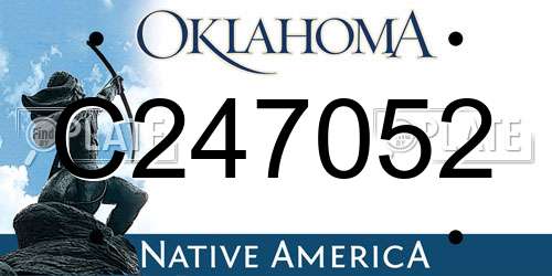 C247052 Oklahoma License Plate