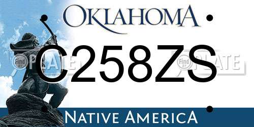 C258ZS Oklahoma License Plate