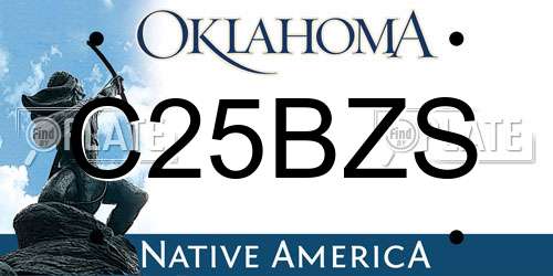 C25BZS Oklahoma License Plate