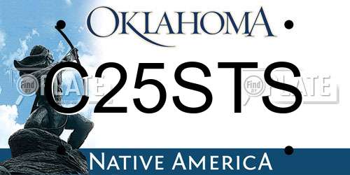 C25STS Oklahoma License Plate