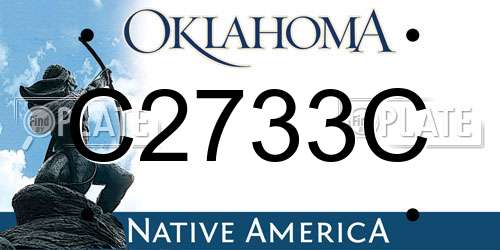 C2733C Oklahoma License Plate
