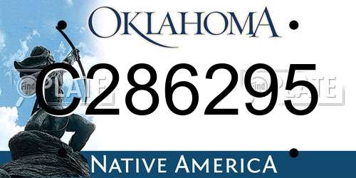 C286295 Oklahoma License Plate