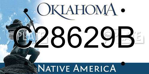 C28629B Oklahoma License Plate