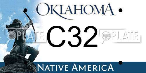 C32 Oklahoma License Plate