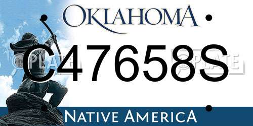 C47658S Oklahoma License Plate