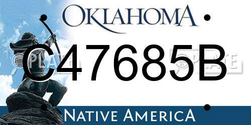 C47685B Oklahoma License Plate