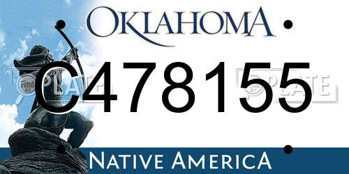 C478155 Oklahoma License Plate
