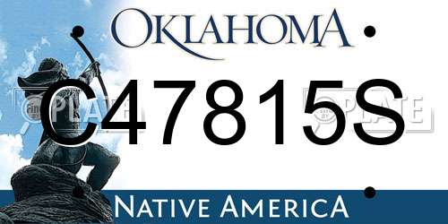 C47815S Oklahoma License Plate