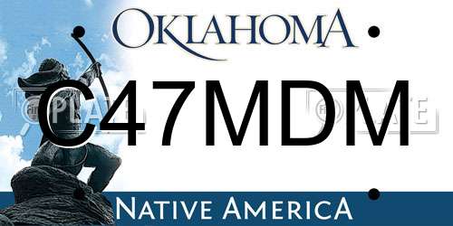 C47MDM Oklahoma License Plate