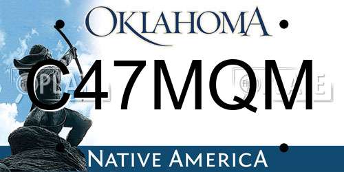 C47MQM Oklahoma License Plate