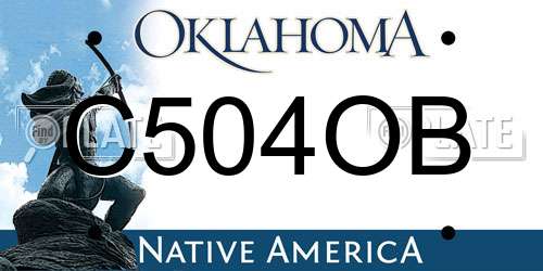 C504OB Oklahoma License Plate