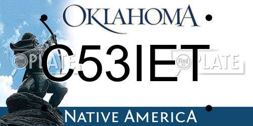 C53IET Oklahoma License Plate