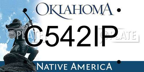 C542IP Oklahoma License Plate