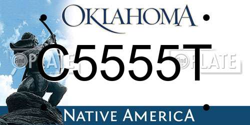 C5555T Oklahoma License Plate