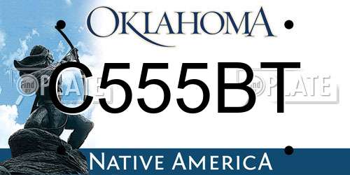 C555BT Oklahoma License Plate