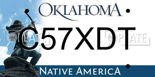 C57XDT Oklahoma License Plate