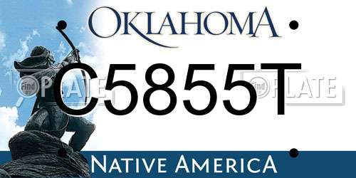 C5855T Oklahoma License Plate