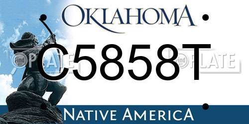 C5858T Oklahoma License Plate