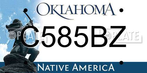 C585BZ Oklahoma License Plate