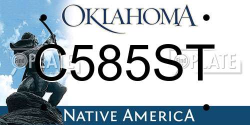 C585ST Oklahoma License Plate