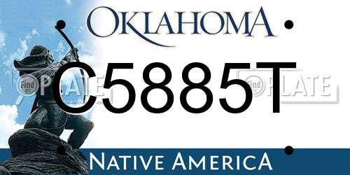 C5885T Oklahoma License Plate