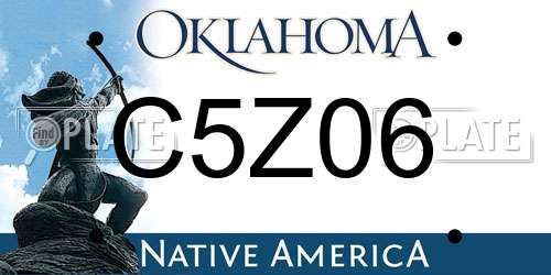 C5Z06 Oklahoma License Plate