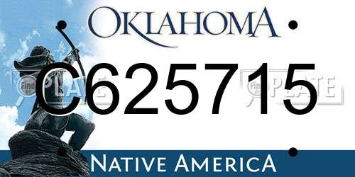 C625715 Oklahoma License Plate