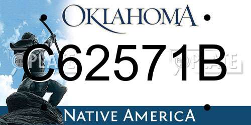 C62571B Oklahoma License Plate