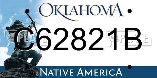 C62821B Oklahoma License Plate
