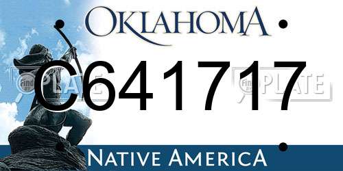 C641717 Oklahoma License Plate