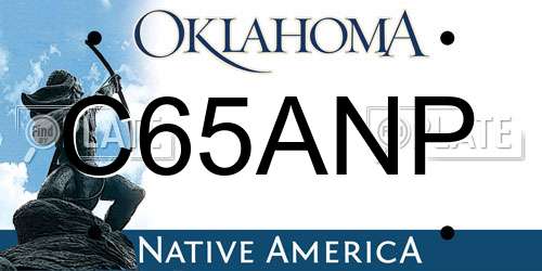 C65ANP Oklahoma License Plate