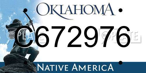 C672976 Oklahoma License Plate