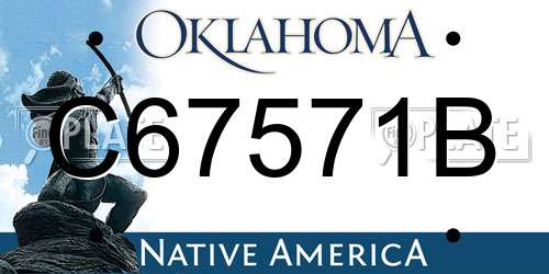 C67571B Oklahoma License Plate