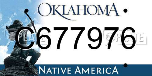 C677976 Oklahoma License Plate