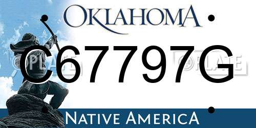 C67797G Oklahoma License Plate