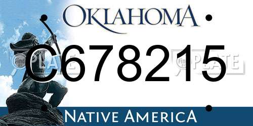 C678215 Oklahoma License Plate