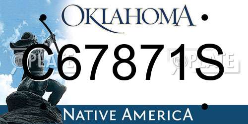 C67871S Oklahoma License Plate