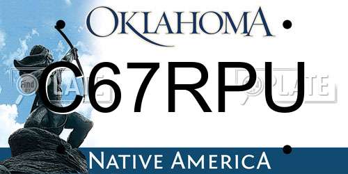 C67RPU Oklahoma License Plate