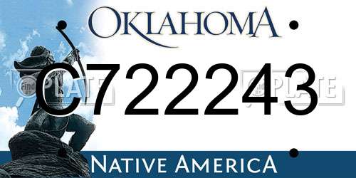 C722243 Oklahoma License Plate