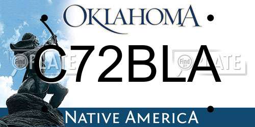 C72BLA Oklahoma License Plate