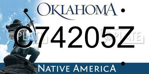 C74205Z Oklahoma License Plate