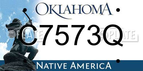 C7573Q Oklahoma License Plate