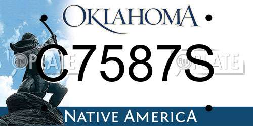 C7587S Oklahoma License Plate