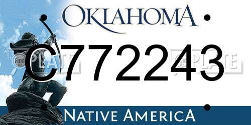 C772243 Oklahoma License Plate