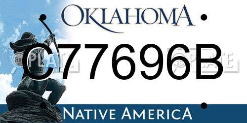 C77696B Oklahoma License Plate