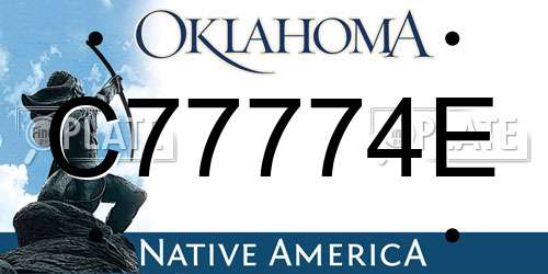 C77774E Oklahoma License Plate