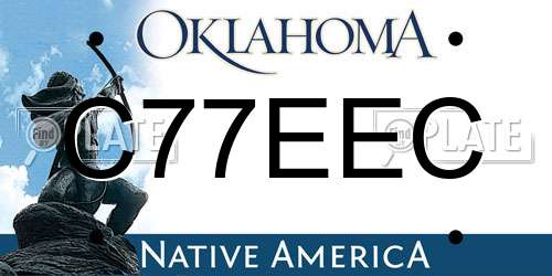 C77EEC Oklahoma License Plate